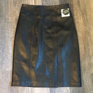 Black leather skirt